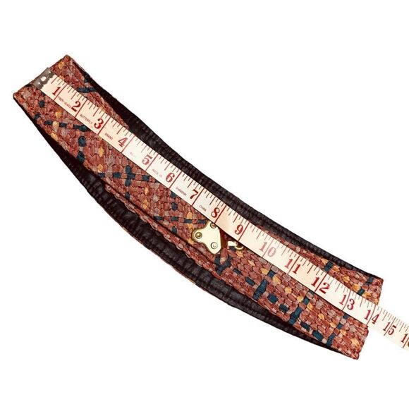 Toni A. Lowenthal Orange and Teal Woven Ribbon Belt Wearable Art - Picture 9 of 10